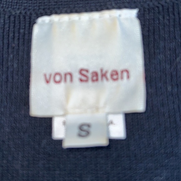 Von Saken Cotton/Lycra Blend Sleeveless Embellished V Neck Black Size Small - Picture 5 of 6